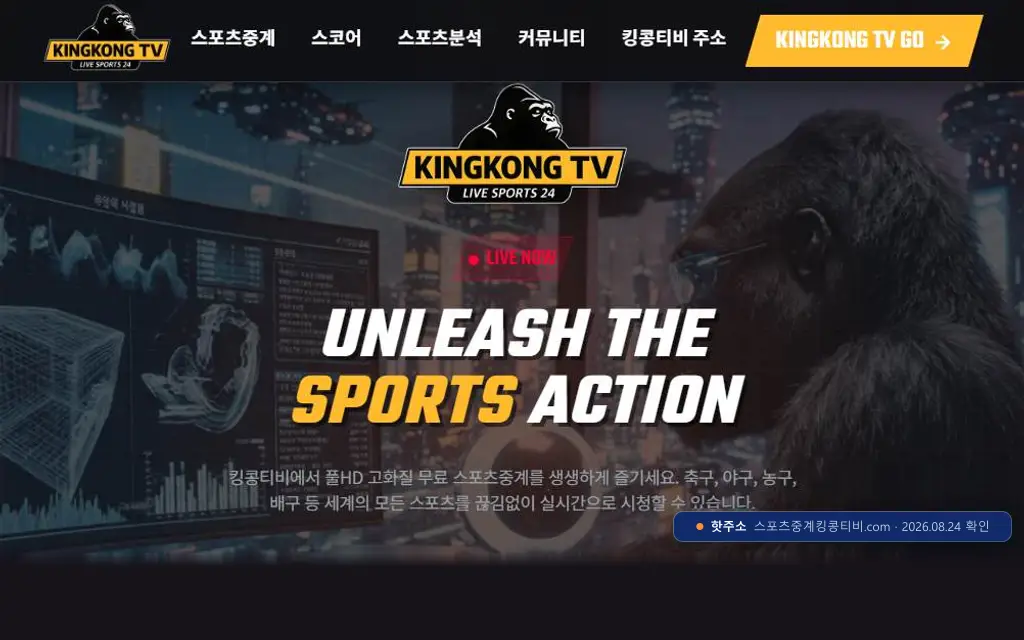 킹콩TV 접속 화면