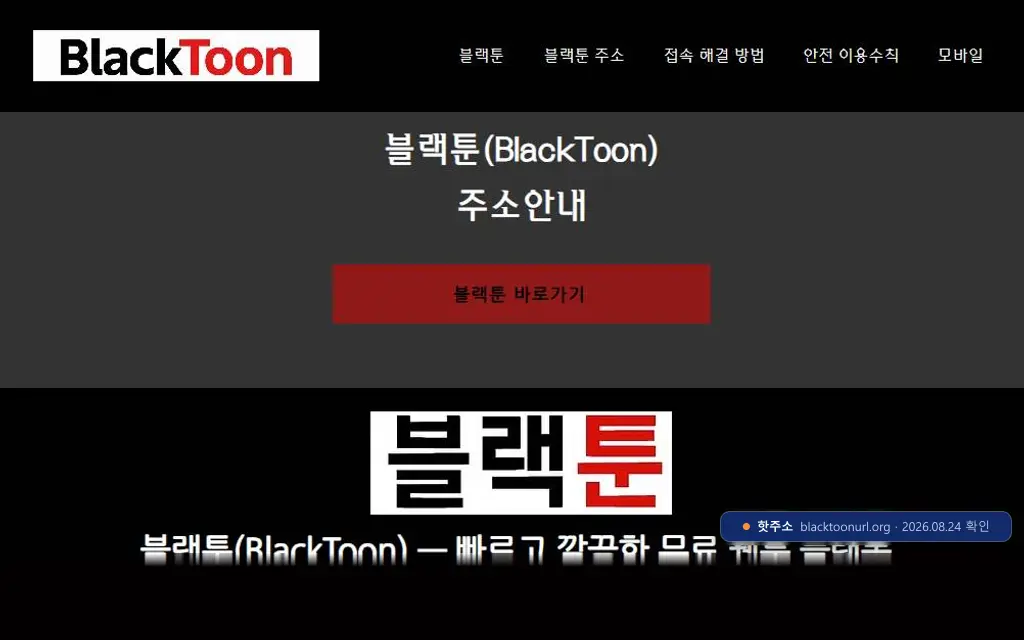 블랙툰 접속 화면