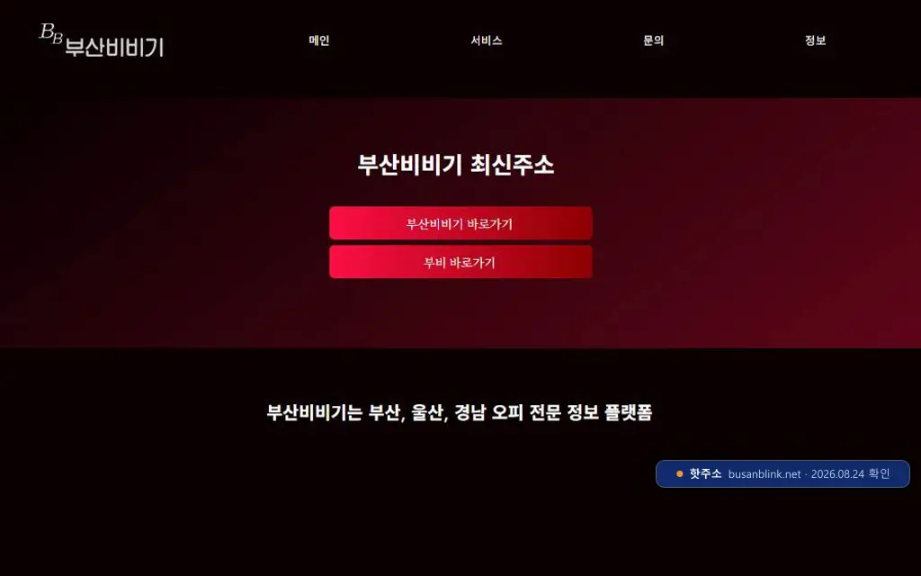 부산비비기(busanblink.net) 접속 화면