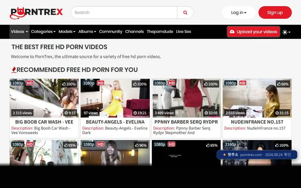 PornTrex(porntrex.com) 접속 화면
